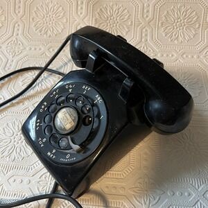 Vintage Western Electric Bell System 500 Rotary Desk Phone Black 1957 G1 Handset